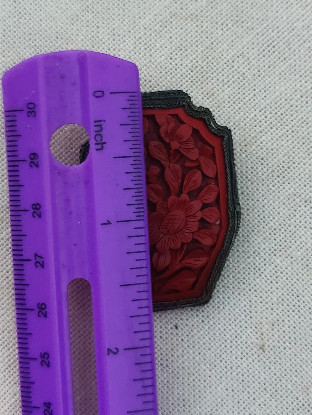 Antique Cinnabar Brooch